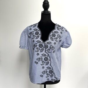 Zara basics, blue and white seersucker blouse, size XS.